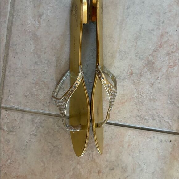 Giuseppe Zanotti Swarovski Crystals Embellished Sandal thong dress shoes flats - Picture 6 of 6